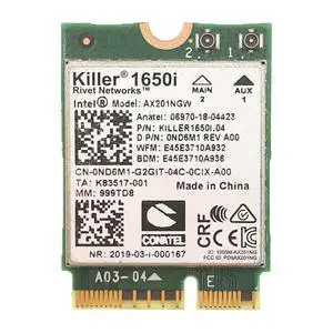 Killer Series for Intel AX1650i WiFi 6 Gaming Adapter Upgrade | CNVio2 M.2 WiFi Card | 2.4 Gbps WiFi for PCs | Bluetooth 5.2 Supported | Designed for Intel 10th Gen and Later CPUs Killer Series for Intel AX1650i WiFi 6 Gaming Adapter Upgrade | CNVio2 M.2 WiFi Card | 2.4 Gbps WiFi for PCs | Bluetooth 5.2 Supported | Designed for Intel 10th Gen and Later CPUs