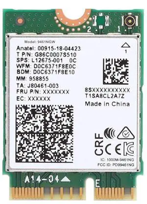 HighZer0 Electronics Wireless-AC 9461 Legacy Wi-Fi Adapter | 433Mbps WiFi with Bluetooth 5.1 | 2.4GHz & 5GHz Network Card | Requires 8-9th Gen Intel CPU | 9461NGW Wireless Adapter