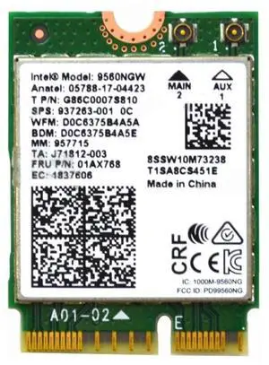 Intel 9560NGW Wireless-AC 9560 802.11AC WLAN PCI-Express Bluetooth 5.1 WiFi Card G86C0007S810 No vPro Intel 9560NGW Wireless-AC 9560 802.11AC WLAN PCI-Express Bluetooth 5.1 WiFi Card G86C0007S810 No vPro