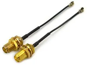 2-Pack 4th Generation U.FL to SMA Female RF Antenna Cable Converters | MHF4 Compatible Connectors for Wi-Fi 4/5/6/6e/7 | 2.4GHz/5GHz/6GHz | M.2 WiFi Cards