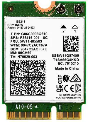 HighZer0 Electronics BE211 WiFi 7 R2 Card | Tri-Band Wi-Fi | Up to 5.8 Gbps | CNVio3 M.2 Wifi Card for PC | Supports Bluetooth 6 | Requires Intel 14th+ Gen CPU Windows 10/11, Linux | BE211NGW HighZer0 Electronics BE211 WiFi 7 R2 Card | Tri-Band Wi-Fi | Up to 5.8 Gbps | CNVio3 M.2 Wifi Card for PC | Supports Bluetooth 6 | Requires Intel 14th+ Gen CPU Windows 10/11, Linux | BE211NGW