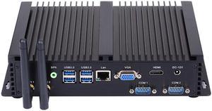 Fanless Industrial Computer, IPC, Mini PC, Intel I7 8550U 8565U 8665U, HUNSN IM03, Windows 11 or Linux Ubuntu, VGA, HDMI, LAN, 2 x COM RS232, 3 x USB2.0, 4 x USB3.0, 64G DDR4 RAM, 512G SSD, 2TB HDD