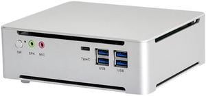 HUNSN 4K Mini PC, Desktop Computer, BM21, Quad Core I7 7700HQ 7820HK 7820HQ, Server, Windows 11 or Linux Ubuntu, Wi-Fi 6, BT 5.2, DP, HDMI, 6 x USB3.0, Type-C, LAN, Smart Fan, 8G RAM, 128G SSD