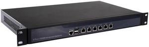 1U Rackmount Firewall, Mikrotik, VPN, Intel Atom D525, NRS04, Network Security Appliance, Router PC, 6 Intel Gigabit LAN/2USB/COM/VGA/Fan,(Barebone, NO RAM, NO Storage, NO System)