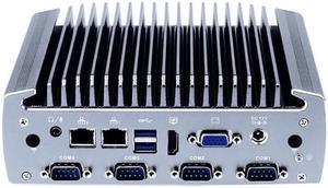 Fanless Industrial PC Mini Computer IPC Intel Core I3 6100U HUNSN IX10 6 x COM VGA HDMI 2 x I211AT LAN SIM Slot Barebone NO RAM NO Storage NO System