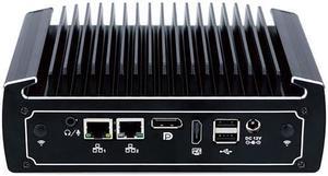 Fanless Mini PC, Industrial Computer, I5 8250U 8260U, HUNSN BX06, Windows 11 or Linux Ubuntu, 2 x COM, SIM Slot, 2 x LAN, DP, HDMI, Vesa Mount, COM1 COM2 for RS232/RS485, 8G RAM, 128G SSD