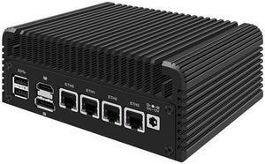 Micro Firewall Appliance, Mini PC, Intel Alder Lake-N 12th Gen N100, HUNSN RJ35, VPN, Router PC, GPIO, TF Slot, HDMI, DP, 4 x 2.5GbE I226-V, Barebone, NO RAM, NO Storage, NO System