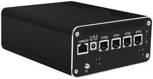 HUNSN Micro Firewall Appliance, Mini PC, RJ52f, Raptor Lake U300E, VPN, Router PC, 4 x 2.5GbE I226-V, 2 x HDMI, DP++, 10Gbps Type-C for data/DP, Barebone, NO RAM, NO Storage, NO System