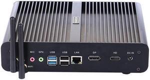 HUNSN 4K Fanless Mini PC Desktop Computer BM14f Intel 10 Cores I7 1255U Server Windows 11 or Linux Ubuntu WiFi BT DP HDMI LAN 2 x USB30 6 x USB20 32G RAM 512G SSD