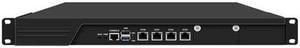 HUNSN 1U 19 Inch Rack Mount Firewall Appliance, Intel N100, RJ53, VPN, Network Router, AES-NI, 4 x 226-V 2.5GbE LAN, Console, VGA, GPIO, SIM Slot, Barebone, NO RAM, NO Storage, NO System