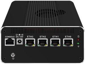 HUNSN Micro Firewall Appliance, Mini PC, VPN, Router PC, Intel Core I3 1115G4, RJ52, 4 x 2.5GbE I226-V, HDMI, DP, Type-C for data/display, Console, Barebone, NO RAM, NO Storage, NO System