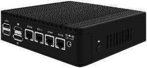 HUNSN Micro Firewall Appliance, Mini PC, Intel Alder Lake-N 12th Gen N100, RJ58, VPN, Router PC, GPIO, TF Slot, HDMI, DP, 4 x 2.5GbE I226-V, Barebone, NO RAM, NO Storage, NO System