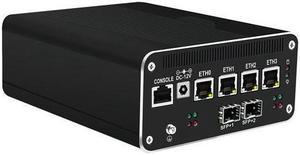 HUNSN Micro Firewall Appliance, Mini PC, Intel Core I3 1215U, RJ50f, VPN, Router PC, AES-NI, 4 x 2.5GbE I226-V, 2 x SFP+ Optical 10Gbe 82599ES, Barebone, NO RAM, NO Storage, NO System