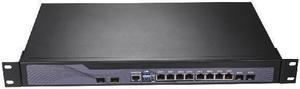 HUNSN Firewall Appliance, VPN, 1U Rackmount, I7 3520M 3720QM, RS42, Mikrotik, Pfsense, OPNsense, 8 x Gigabit LAN, 2 x I350 Gigabit SFP, 2 x SFP+ 10Gbe 82599ES, 0 RAM, 0 Storage, Barebone No System