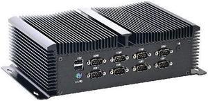 HUNSN Fanless Industrial Computer, IPC, Mini PC, I7 1255U, IM11, Windows 11 / Linux Ubuntu, 8 x COM, PS/2, 4 x USB3.0, 4 x USB2.0, GPIO, 3 x LAN, 2 x HDMI, DP, 0 RAM, 0 Storage, Barebone No System