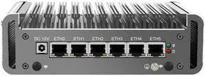HUNSN Micro Firewall Appliance, Mini PC, VPN, Router PC, Celeron J4125, RJ04, AES-NI, 6 x 2.5GbE I225-V B3 LAN, SIM Slot, Barebone, NO RAM, NO Storage, NO System