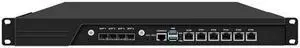 HUNSN 1U Firewall Appliance 10GbE with Redundancy Power Supply, PFSense, I5 12400, RJ59, Mikrotik, OPNsense, VPN, 6 x 2.5GbE LAN, 4 x SFP+, Support 19-24V DC, 0 RAM, 0 Storage, Barebone No System