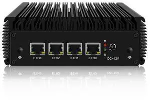 Micro Firewall Appliance, Mini PC, VPN, Router PC, Celeron J4125, HUNSN RJ01l, AES-NI, 4 x 2.5GbE I226-V LAN, VGA, HDMI, Barebone, NO RAM, NO Storage, NO System