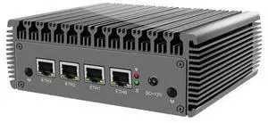 HUNSN Micro Firewall Appliance, Mini PC, PFSense, Mikrotik, Celeron J4125, RJ01, OPNsense, VPN, Router PC, AES-NI, 4 x 2.5GbE I226-V LAN, VGA, HDMI, 0 RAM, 0 Storage, Barebone No System