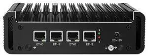 HUNSN Micro Firewall Appliance, Mini PC, PFSense, Mikrotik, Celeron J6412, RJ62, OPNsense, VPN, Router PC, 4 x 2.5GbE I226-V LAN, HDMI, DP, SIM Slot, 0 RAM, 0 Storage, Barebone No System