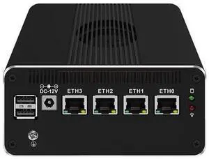 HUNSN Micro Firewall Appliance, Mini PC, VPN, Router PC, N100, RJ52k, 4 x 2.5GbE I226-V, Type-C, SIM Slot, TF Slot, DP, HDMI, 5 x USB2.0, USB3.0, Barebone, NO RAM, NO Storage, NO System