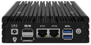 HUNSN Micro Firewall Appliance, Mini PC, PFSense, Mikrotik, I3 N305, RJ56, OPNsense, VPN, Router PC, Home Server for 3D DIY, 2 x 2.5GbE LAN, HDMI, DP, 2 x USB3.2, 0 RAM, 0 Storage, Barebone No System