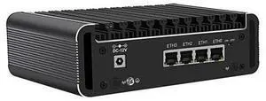 HUNSN Micro Firewall Appliance, Mini PC, PFSense, Mikrotik, Celeron J6412, RJ62, OPNsense, VPN, Router PC, 4 x 2.5GbE I226-V LAN, 2 x HDMI, Type-C, TF Slot, 0 RAM, 0 Storage, Barebone No System