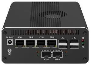 HUNSN 10GbE Micro Firewall Appliance, Mini PC, PFSense, Mikrotik, Ultra 5 125H, RJ69, OPNsense, VPN, Router PC, 4 x 2.5GbE LAN, 2 x SFP+, Type-C, TF, DP, HDMI, 0 RAM, 0 Storage, Barebone No System