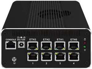 HUNSN Micro Firewall Appliance, Mini PC, RJ51, Intel Core I5 1135G7, pFsense, Mikrotik, OPNsense, VPN, Router PC, 8 x 2.5GbE I226-V, HDMI, DP, Type-C for data/display, Console, 8G RAM, 128G SSD