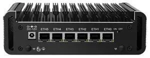HUNSN Micro Firewall Appliance, Mini PC, PFSense, Mikrotik, Twin Lake Core 3 N355, RJ47, OPNsense, VPN, Router PC, 6 x 2.5GbE I226-V, 2 x HDMI2.1, TF, Type-C, 8G DDR5 RAM, 512G SSD