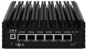 HUNSN Micro Firewall Appliance, Mini PC, PFSense, Mikrotik, Twin Lake Core 3 N355, RJ45, OPNsense, VPN, Router PC, 6 x 2.5GbE I226-V, 2 x HDMI2.1, TF, Type-C, 8G DDR5 RAM, 512G SSD