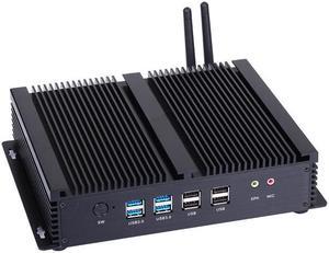 Fanless Industrial PC, Intel Core I3 4005U 4010U 4030U, HUNSN IM04, Mini Computer, 2 x HDMI, 2 x LAN, 6 x COM RS232, 4 x USB3.0, 4 x USB2.0, Barebone, NO RAM, NO Storage, NO System