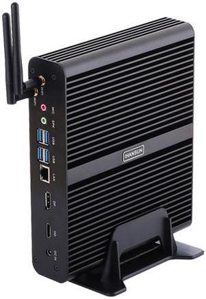 4K Fanless Mini PC, HUNSN BM14, Intel I7 8550U / 8565U / 8559U / 8569U / 8650U, Desktop Computer, Server, Windows 11 pro or Linux Ubuntu, WiFi, BT, DP, HDMI, LAN, 8G RAM DDR4, 128G SSD