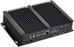 HUNSN Fanless Industrial PC, Mini Computer, I5 4200U 4250U 4258U 4278U, IM03, Windows 11 or Linux Ubuntu, VGA, HDMI, LAN, 2 x COM RS232, 2 x USB2.0, 4 x USB3.0, 0 RAM, 0 Storage, Barebone No System