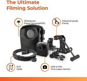 Brinno BCC2000 Plus Construction Camera Bundle | Includes: Full HD TLC2000 Time Lapse Camera, 32-ft Extender Kit, Clamp Mount & Waterproof Case | 1-Year Battery (2-Pack)