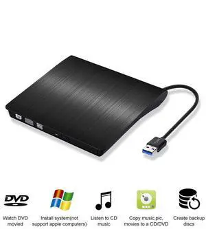 DVD Drive USB 3.0 Optical Player Burner Reader CD-RW Portable External Recorder Burner External CD-RW / DVD-RW Drive Portable External Optical Drive CD DVD RW ROM Player