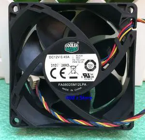New Radiator CPU Cooler Fan For FA08025M12LPA 8CM 80*80*25MM 0.45A DC 12V 4 Pins PWM Hydraulic Mute Temperature Control Master