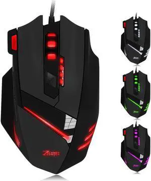 T-60 3200DPI Professional USB Wired Optical 7 Buttons Gaming Mouse Computer Table Ergonomic Silent For PC Laptop