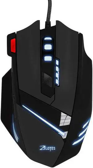 Mouse Peripherals Gaming Mouse Wired T-60 7200 DPI 7 Button USB LED Color Cable Trackballs Gaming Mouse
