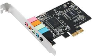Internal 5.1 3D Stereo PCI-e X1 Audio Card 32/64 Bit Sound Card PCI Express Adapter for PC Windows 10 with Full Profile Bracket