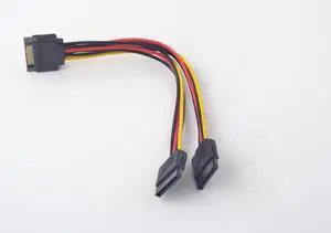 15Pin SATA Male to 2 x 15Pin Female Power Cable Adapter Converter Extension Line