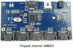 Factory price 1 to 5 SATA 2.0 Port Multiplier Card adapter 3Gbps SATA II PM converter 1-to-5 SATA Power Cable