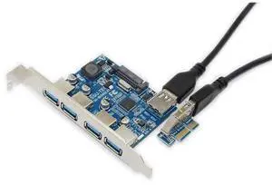 4 Port USB 3.0 HUB Adapter PCI-E 1X to USB3.0 Card PCI Express Expansion Card with 30cm USB Cable 5Gb Speed For Desktop Computer