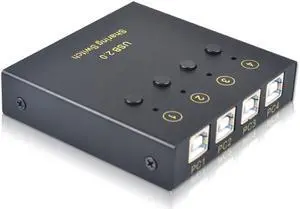 4 port USB 2.0 Hub Manual Sharing Switch 4 in 2 out Keyboard and mouse sharing switch Printer sharing for Compute with cable