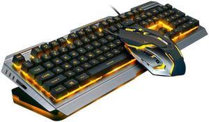 Mechanical Feel Backlight USB Wired Keyboards Keypad Mouse Combos Set 4000DPI Durable Wired gaming gamer Keyboard Mouse Set