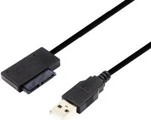 USB 2.0 to Mini Sata II 7+6 13Pin Adapter Converter Cable for Laptop CD/DVD ROM Slimline Drive
