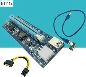 Riser VER006C PCI Express PCIE PCI-E Riser Card 006C 6Pin 1x to 16x Extender USB 3.0 Cable SATA to IDE for Bitcoin Mining Miner