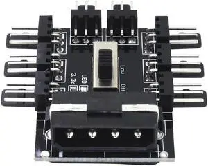 hot-PC 1 to 8 4Pin Molex Cooler Cooling Fan Hub Splitter Cable PWM 3Pin Power Supply Speed Controller Adapter For PC Mining