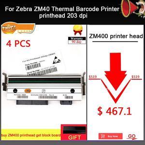 4pcs New thermal label printer print head For Zebra ZM400 200dpi barcode printer label printers Parts printhead Warranty 3 month