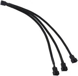 PWM Cooling Fan Splitter Adapter Cable Sleeved Braided Y Splitter Computer PC 4 Pin Fan Extension Power Cable 1 to 3 Converter 12 inches PWM Cooling Fan Splitter Adapter Cable Sleeved Braided Y Splitter Computer PC 4 Pin Fan Extension Power Cable 1 to 3 Converter 12 inches